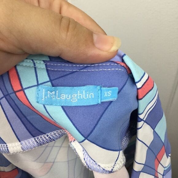 J. McLaughlin Tennis Skirt Pop Art Style Turquoise Coral, Size XS - Picture 9 of 9